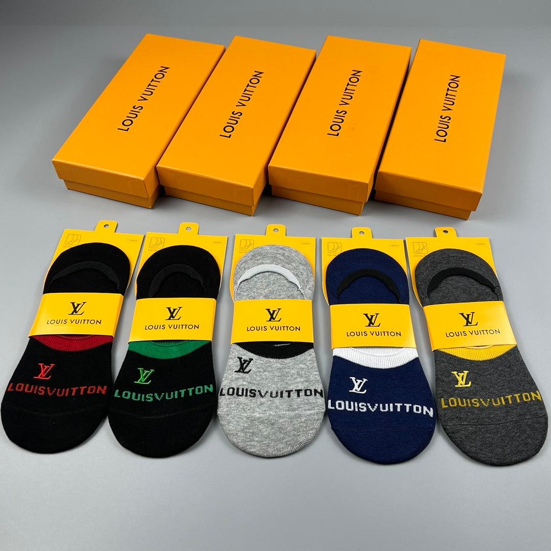 Louis Vuitton Colourful Initial No-Show Socks - 5-Pair Set