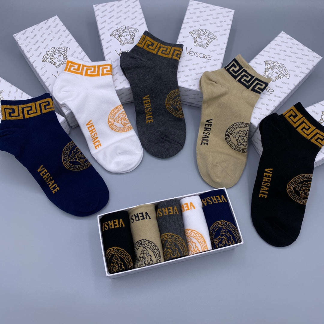 Versace Greek-Key No-Show Socks