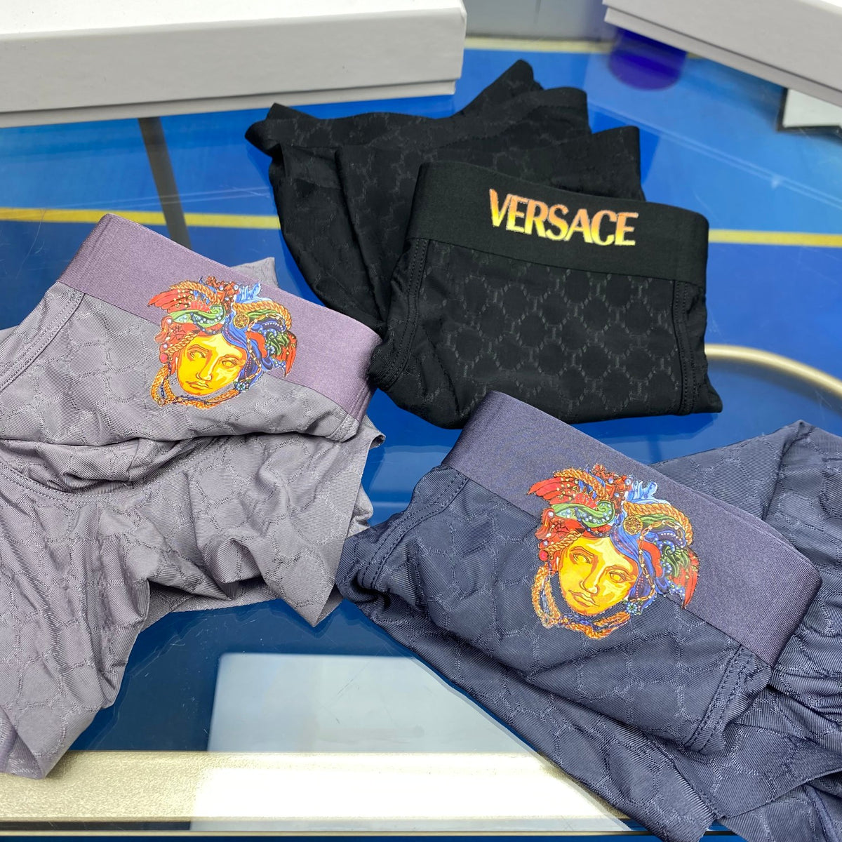 Versace Medallion Motifs Men's Boxer Briefs - 3-Piece Box