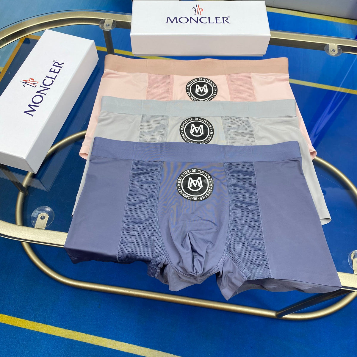 Moncler Cotton Circular Patch Men's Boxer Briefs - 3-Piece Box