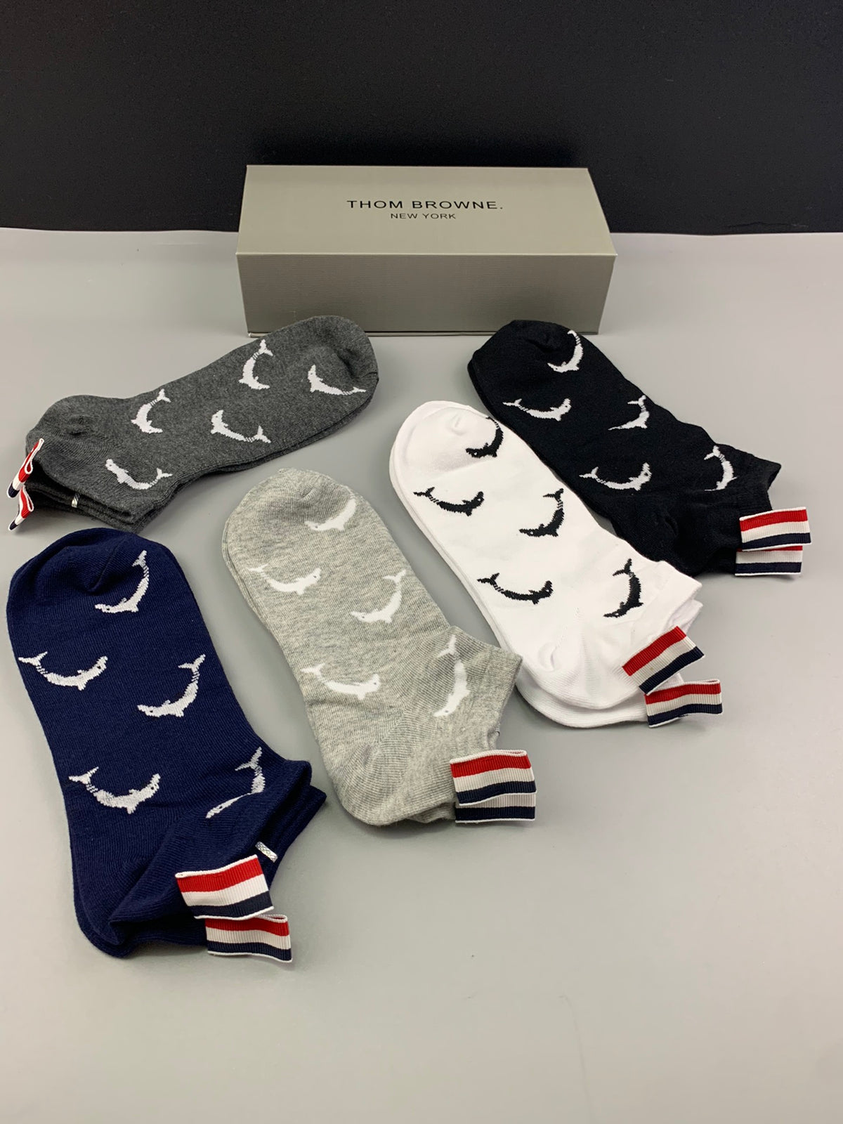 Thom Browne Cotton Crew Socks - 5-Pair Set