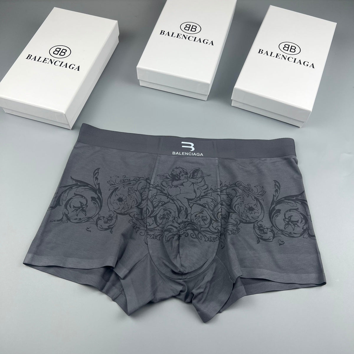 Balenciaga Illustrated Front Graphics Men's Boxer Briefs - 3-Piece Box