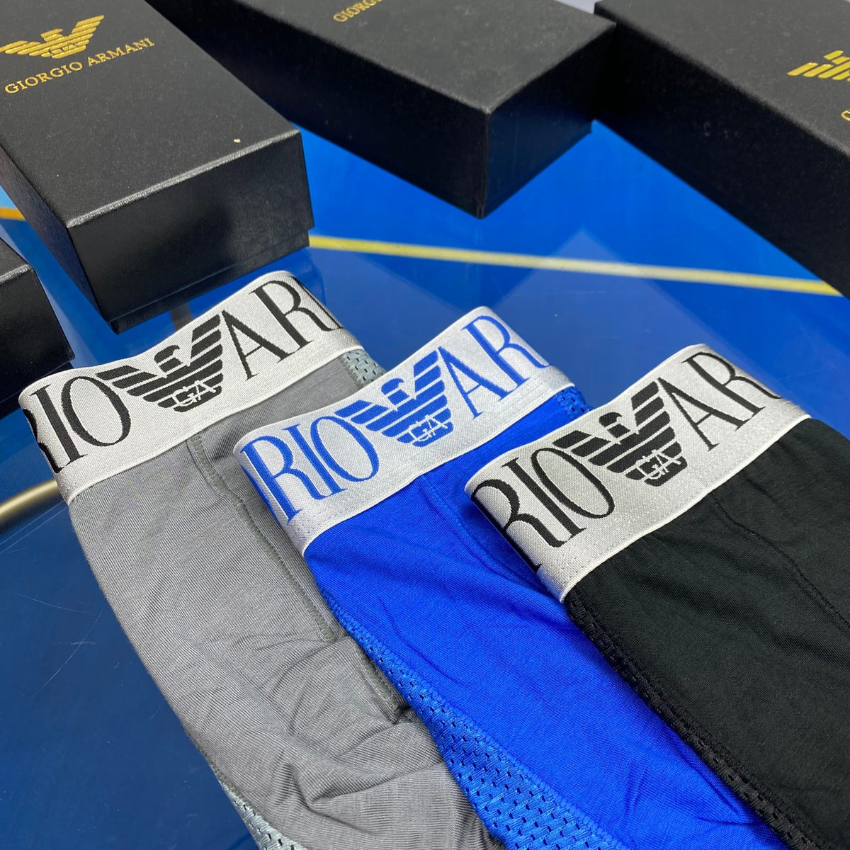 Emporio Armani Logo Men's Boxer Briefs - 3-Piece Box