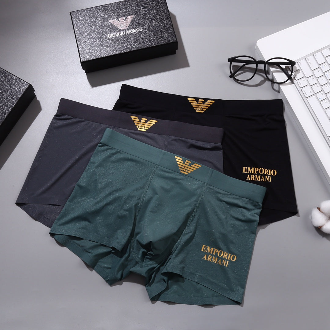 Armani Gold-Tone Eagle Men's Boxer Briefs - 3-Piece Box