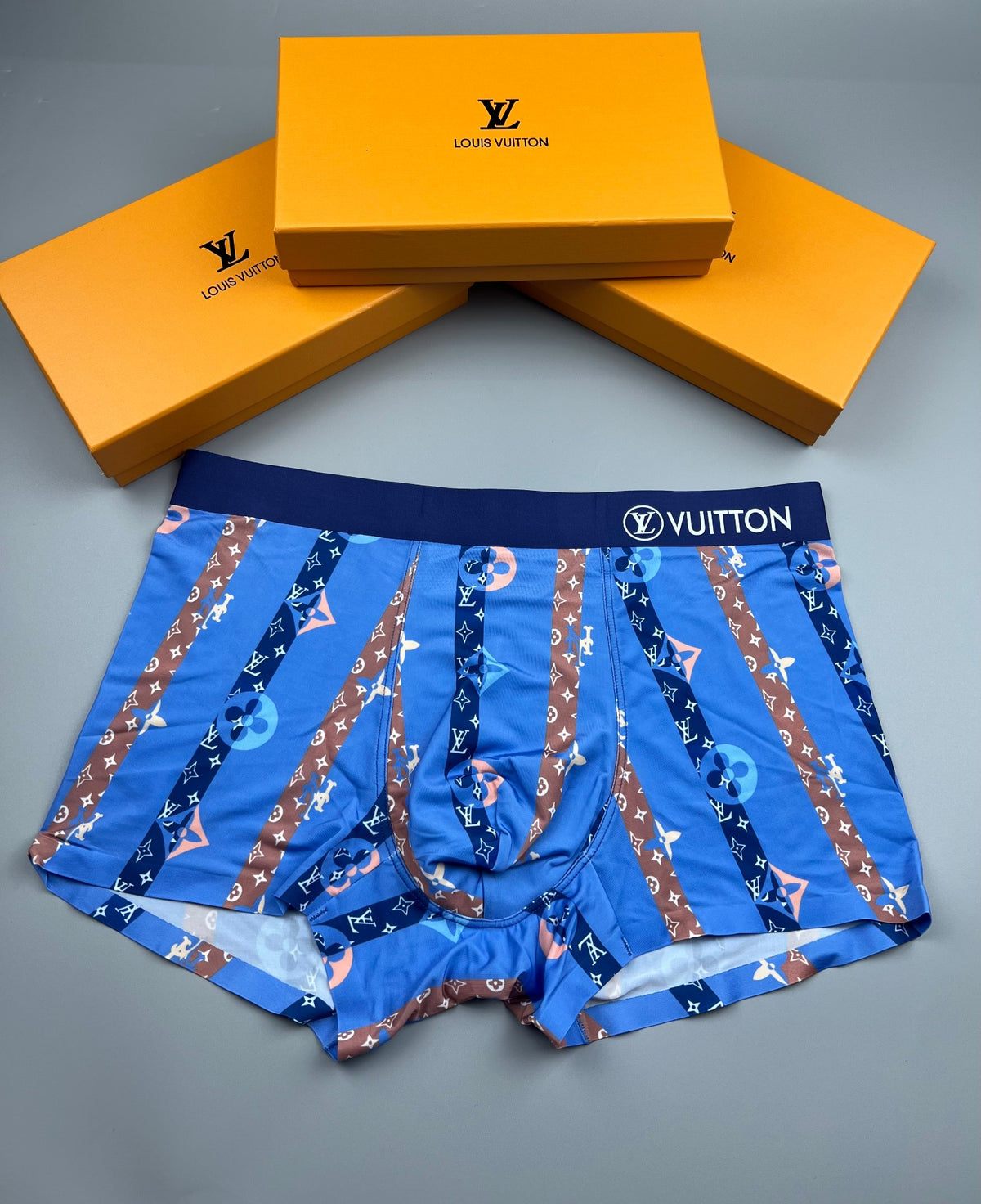 Louis Vuitton All-Over Monogram-Style Prints Men's Boxer Briefs - 3-Piece Box
