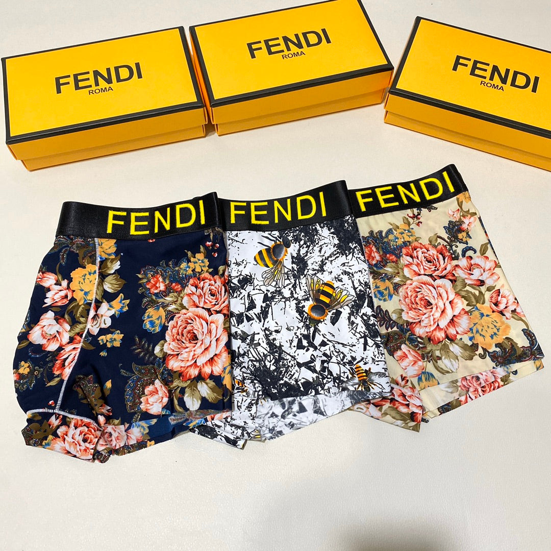 Fendi Ice-Silk Men's Boxer Briefs - 3-Piece Box - Sizes L-XXXL