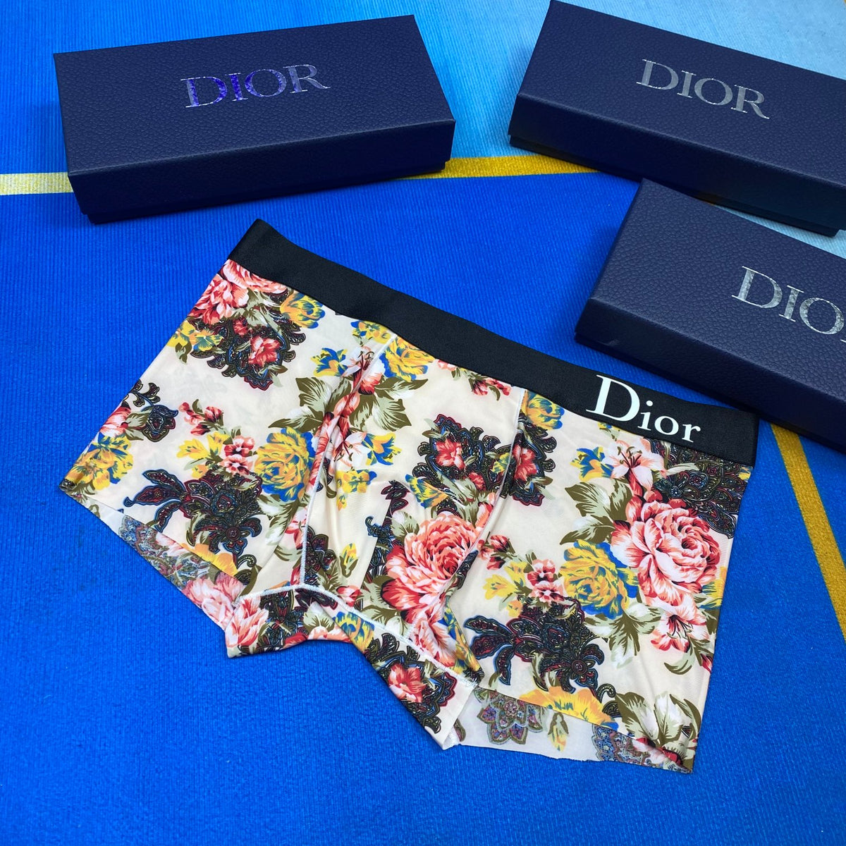 Dior Contrast Waistbands Men's Boxer Briefs - 3-Piece Box