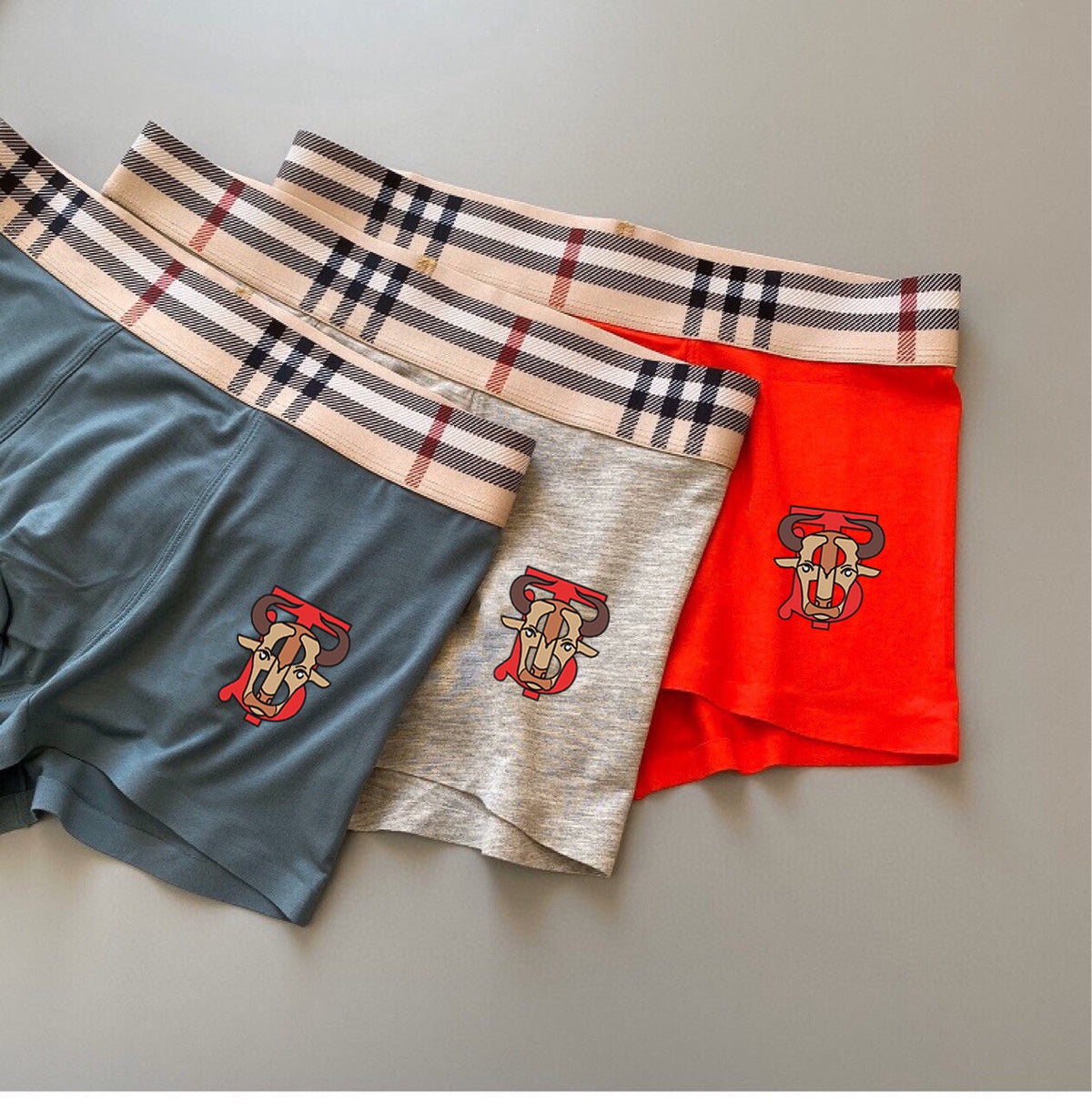 Burberry Bear-Patch Check-Waistband Modal-Blend Boxer Briefs - Box of 3