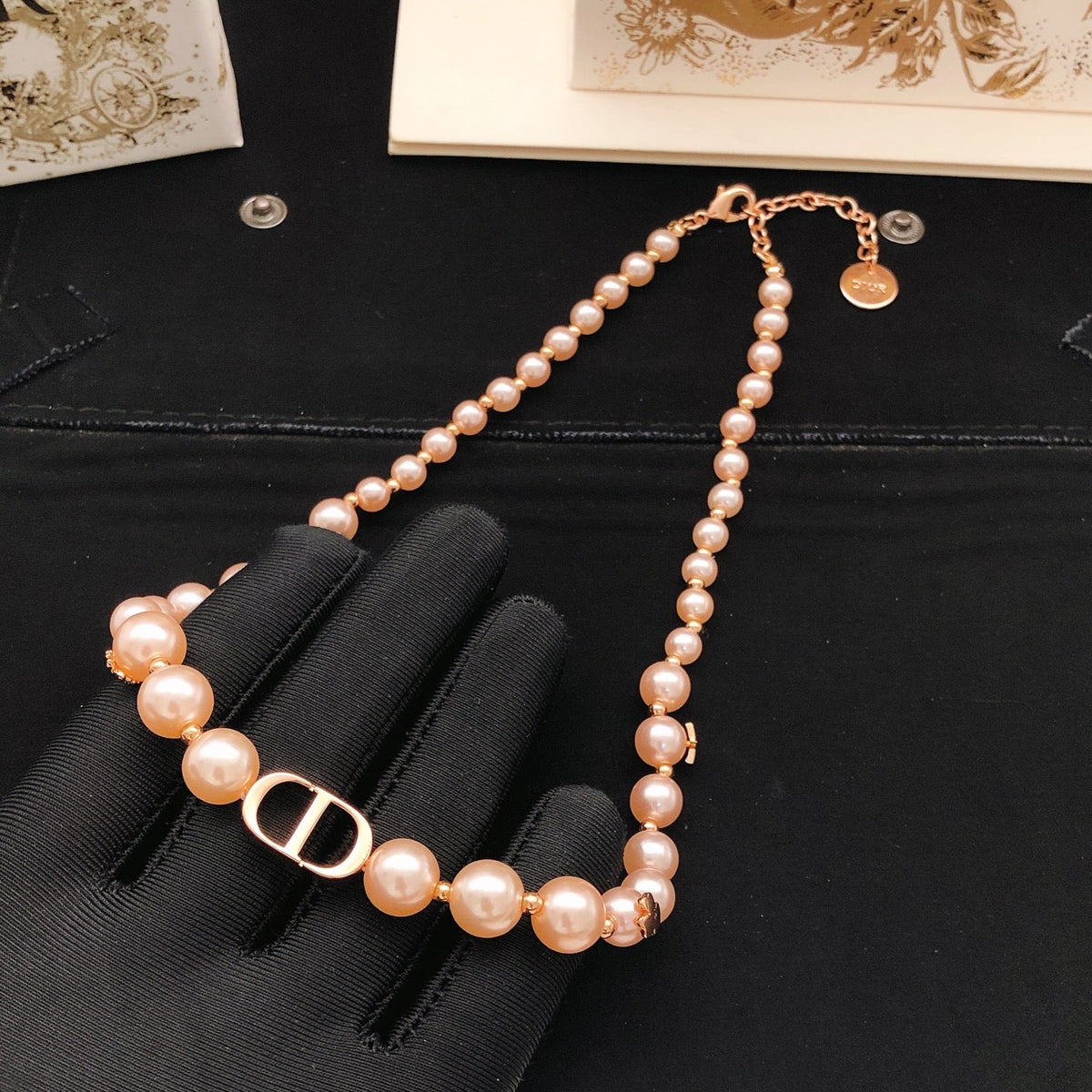Martin Graham pendant necklace in polished metal-tone – detail view