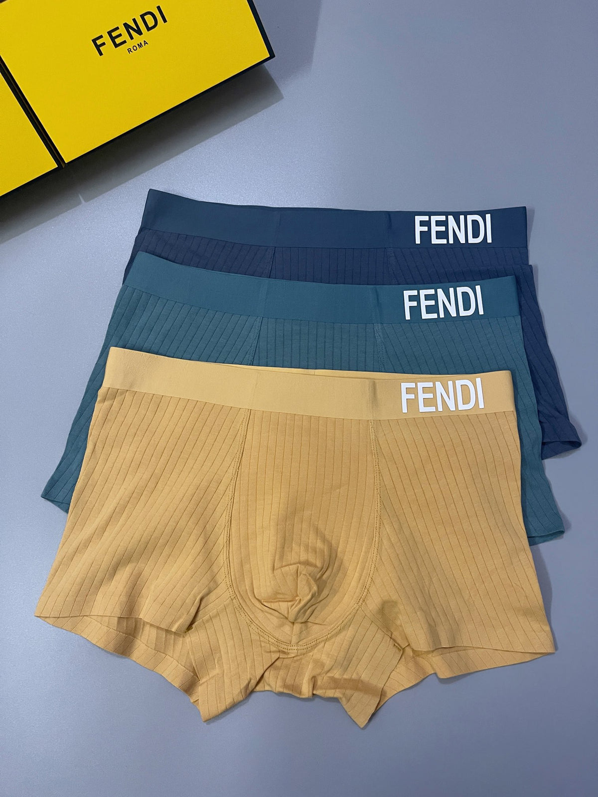 Fendi Raised Logo Men's Trunk Underwear - 3-Piece Box