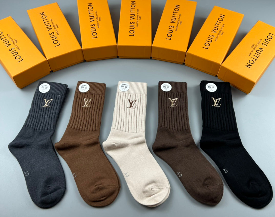 Louis Vuitton Monogram Ankle Socks - 5-Pair Box