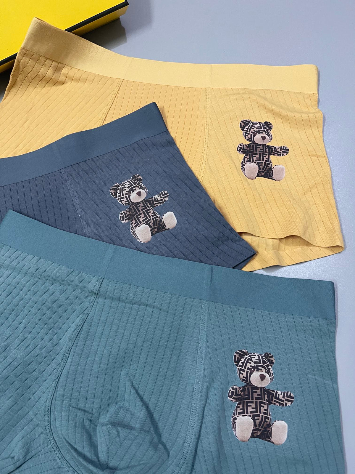 Fendi Teddy-Bear Graphics Men's Boxer Briefs - 3-Piece Box