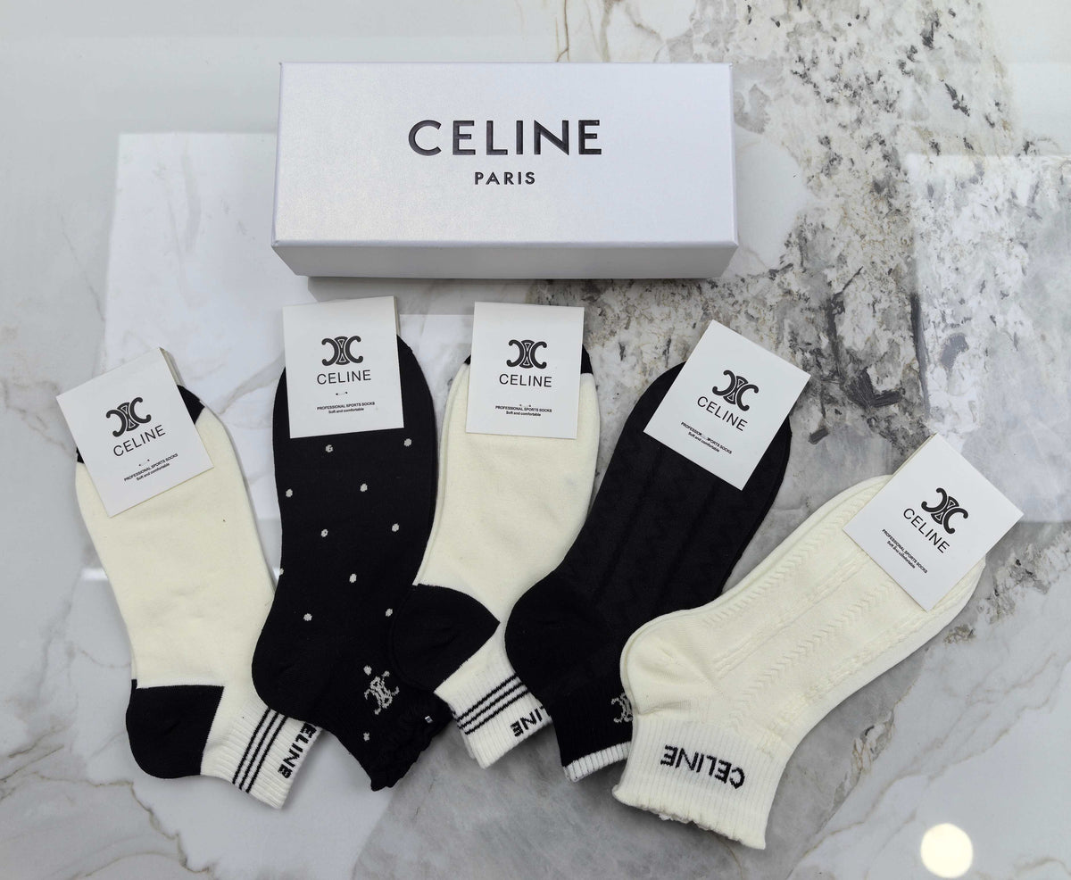 Celine No-Show Socks - 5-Pair Set
