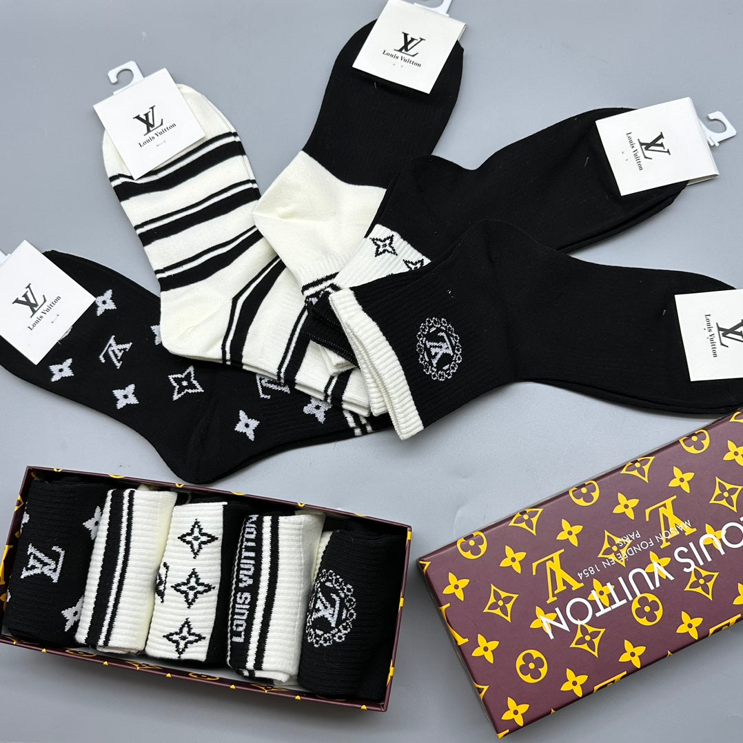 Unbranded Graphic Crew Socks - 5-Pair Box