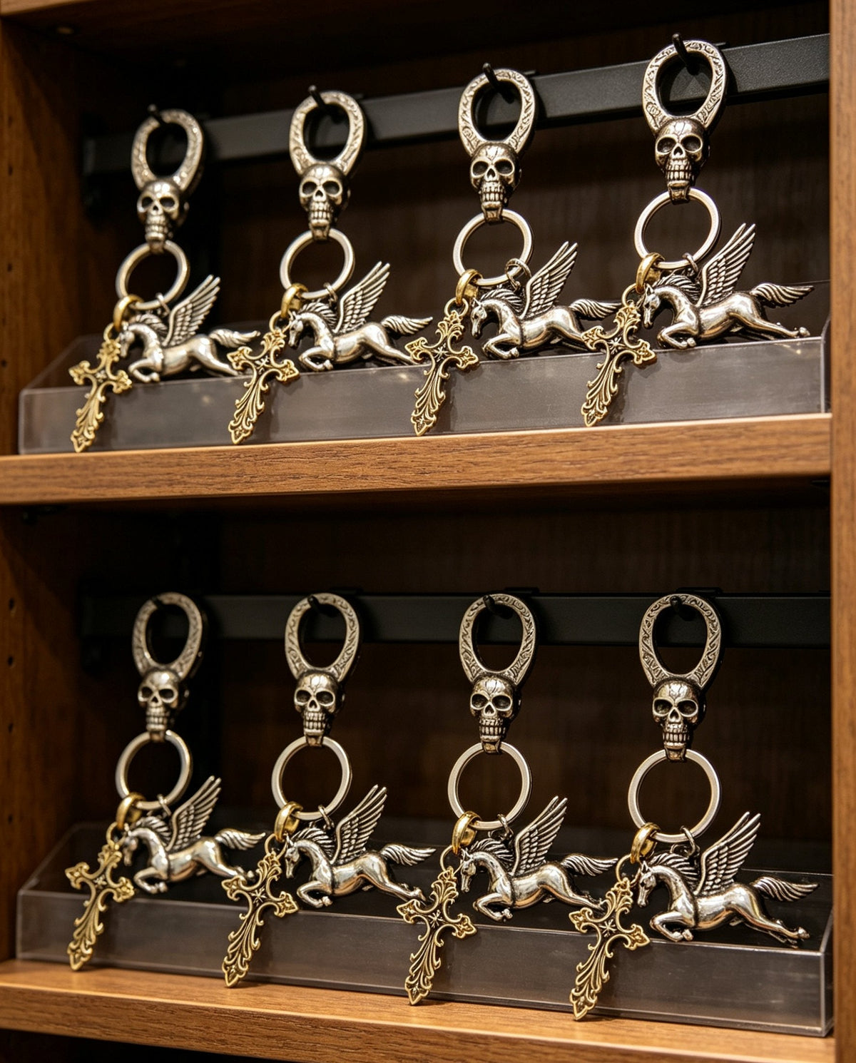Martin Graham keychain in polished metal-tone – detail view