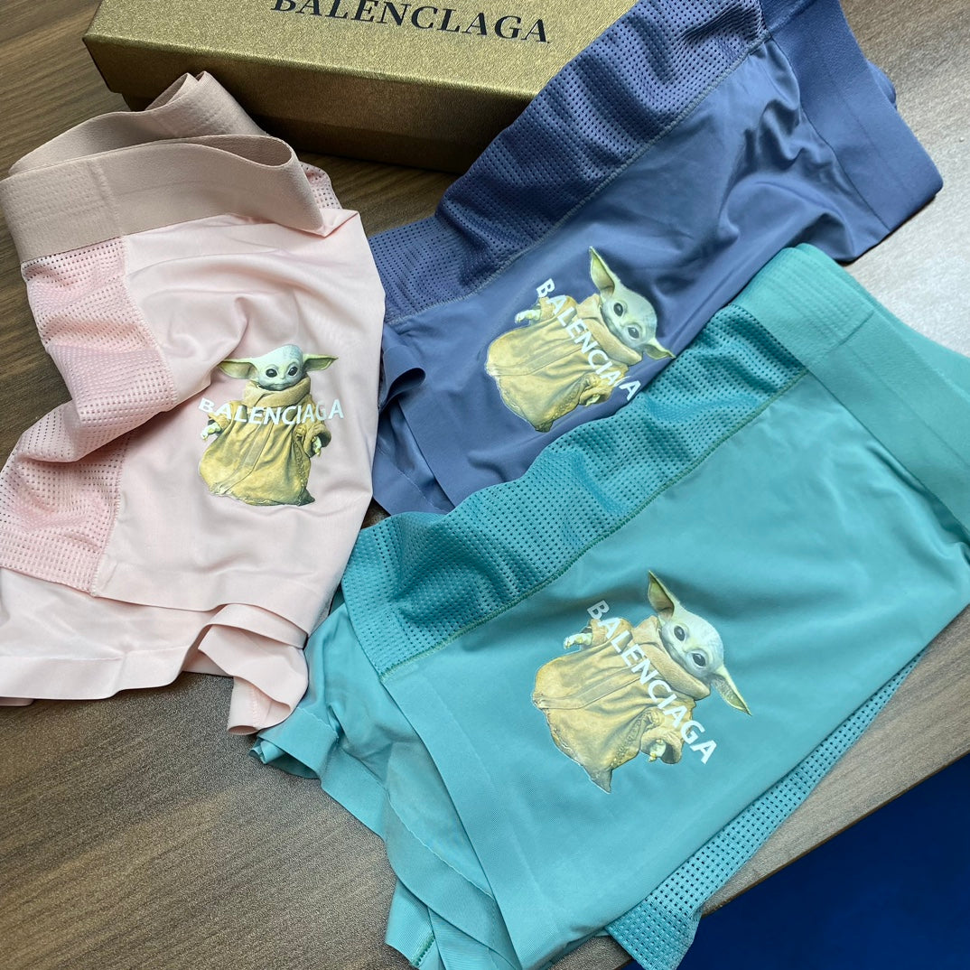 Balenciaga Blue, Pink & Turquoise Men's Boxer Briefs - 3-Piece Box