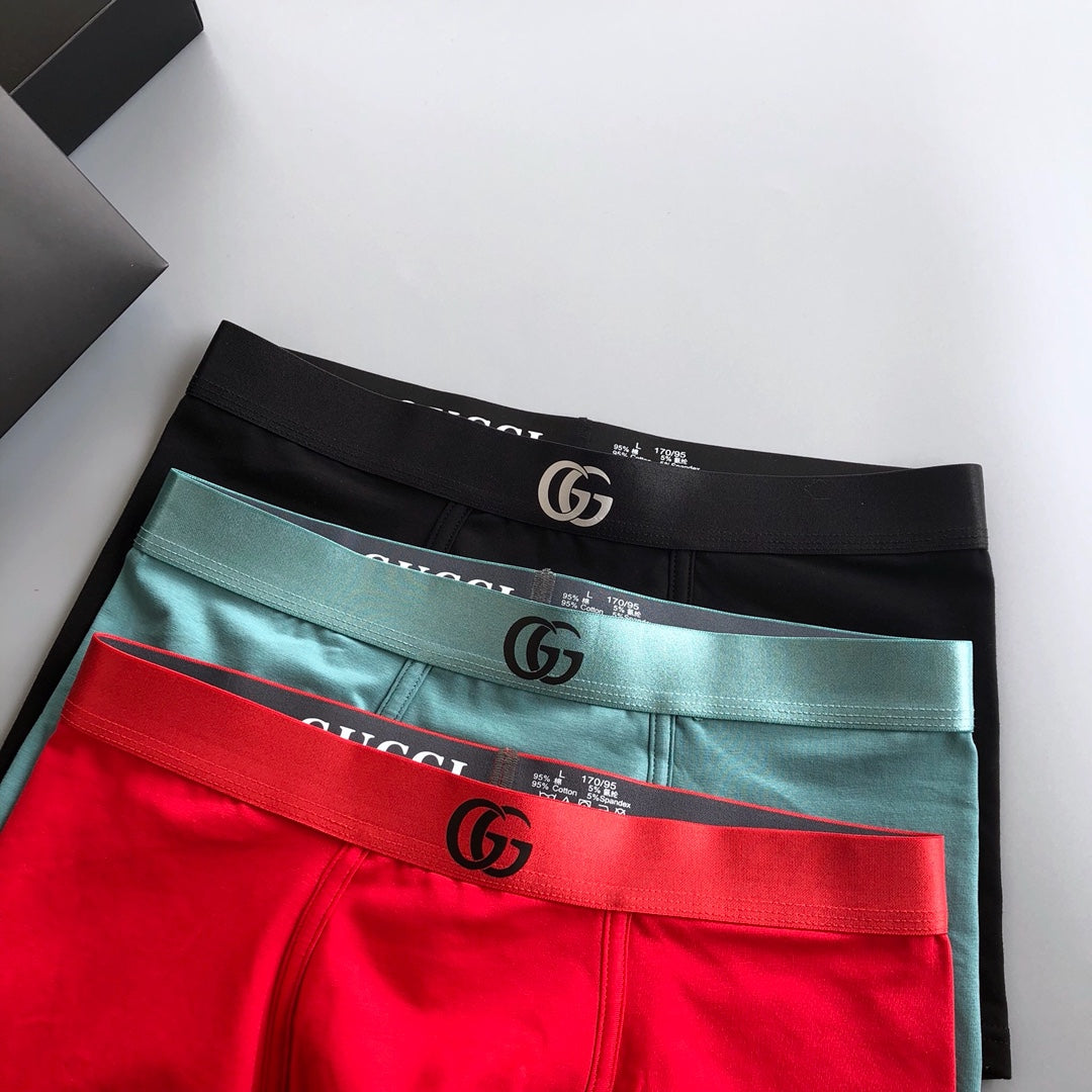 Gucci Contrast Waistband Men's Boxer Briefs - 3-Piece Box