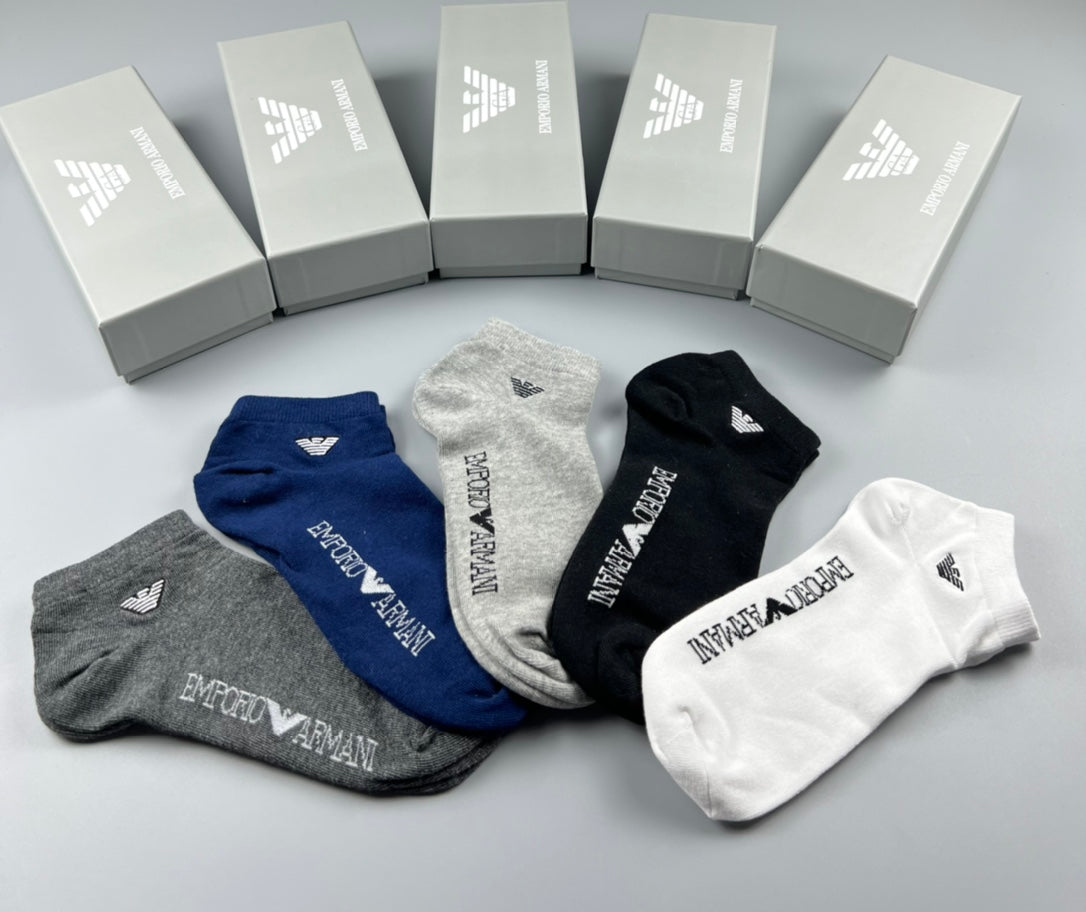 Emporio Armani Cotton Breathable Socks – 5-Pair Pack