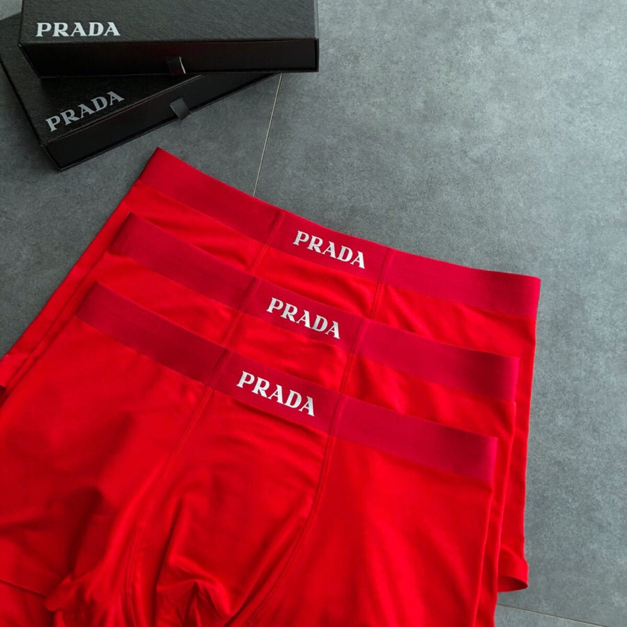 Prada Red Men's Boxer Briefs - 3-Piece Box