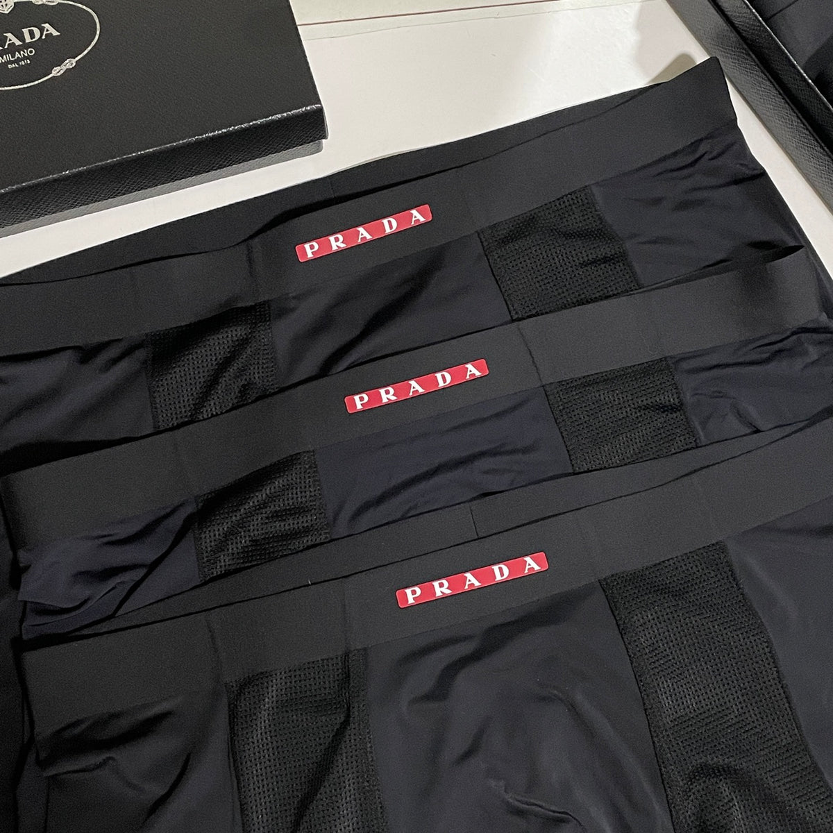 Prada Black Men's Boxer Briefs - 3-Piece Box