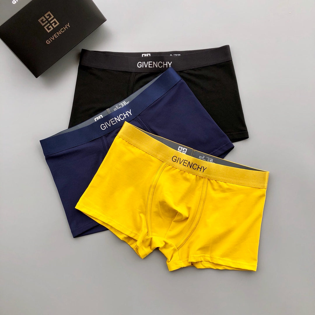 Givenchy Broad Contrast Waistbands Men's Boxer Briefs - 3-Piece Box