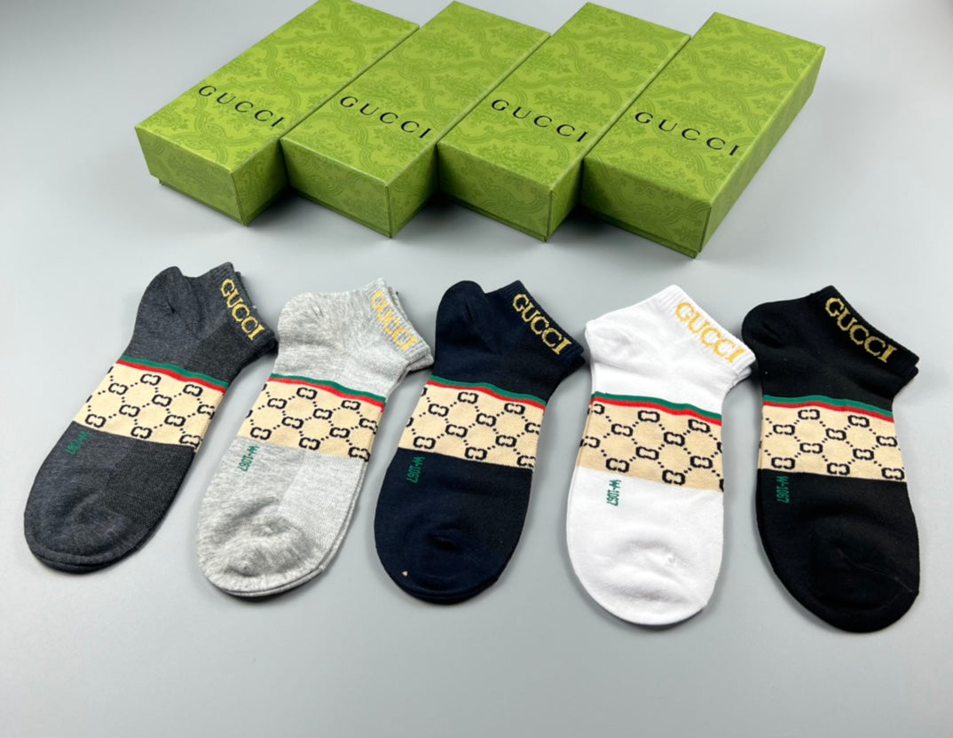 Gucci Heritage GG-Band Ankle Socks - Box of 5 Pairs
