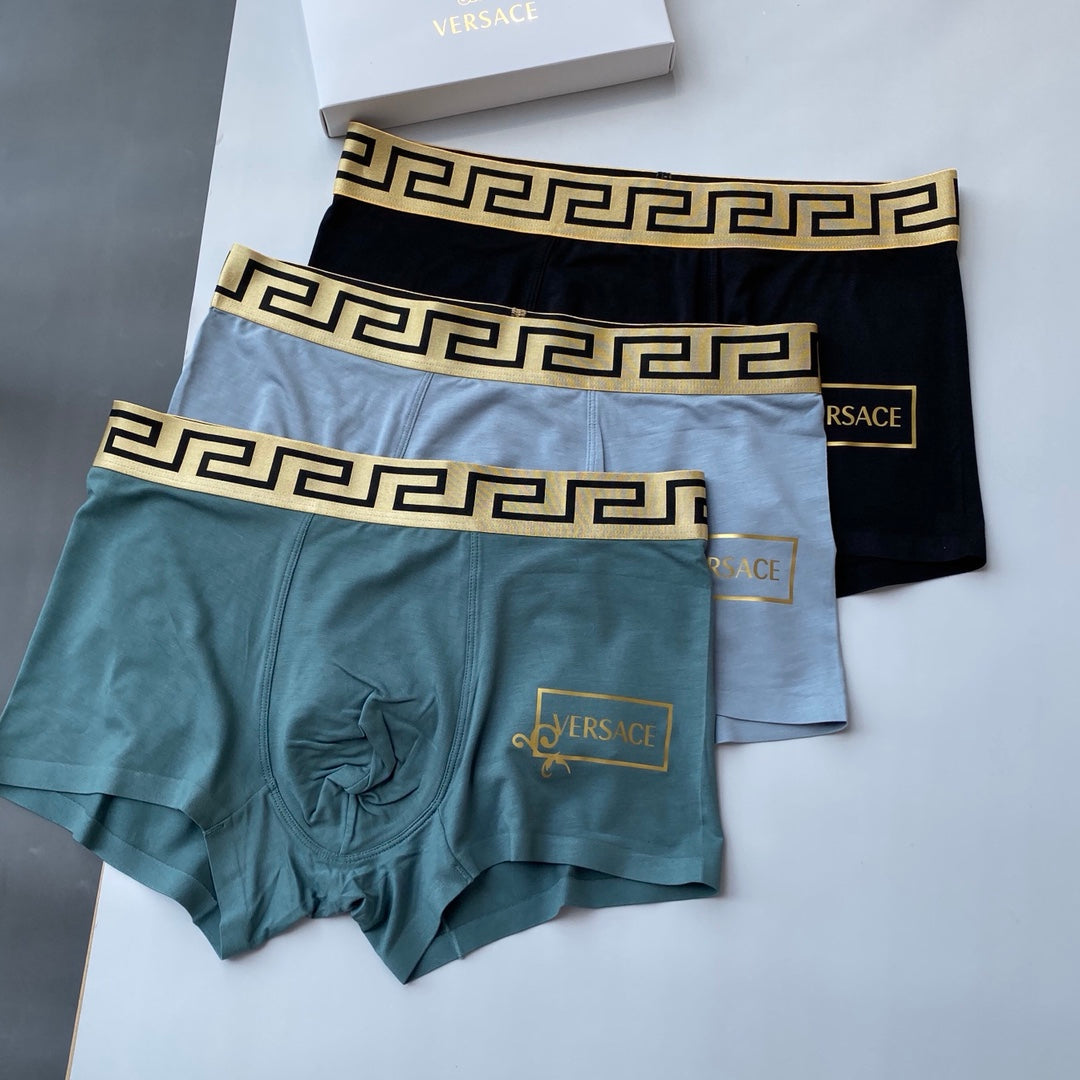 Versace 91/9 Modal-Spandex Men's Boxer Briefs - 3-Piece Box - Sizes L-XXXL
