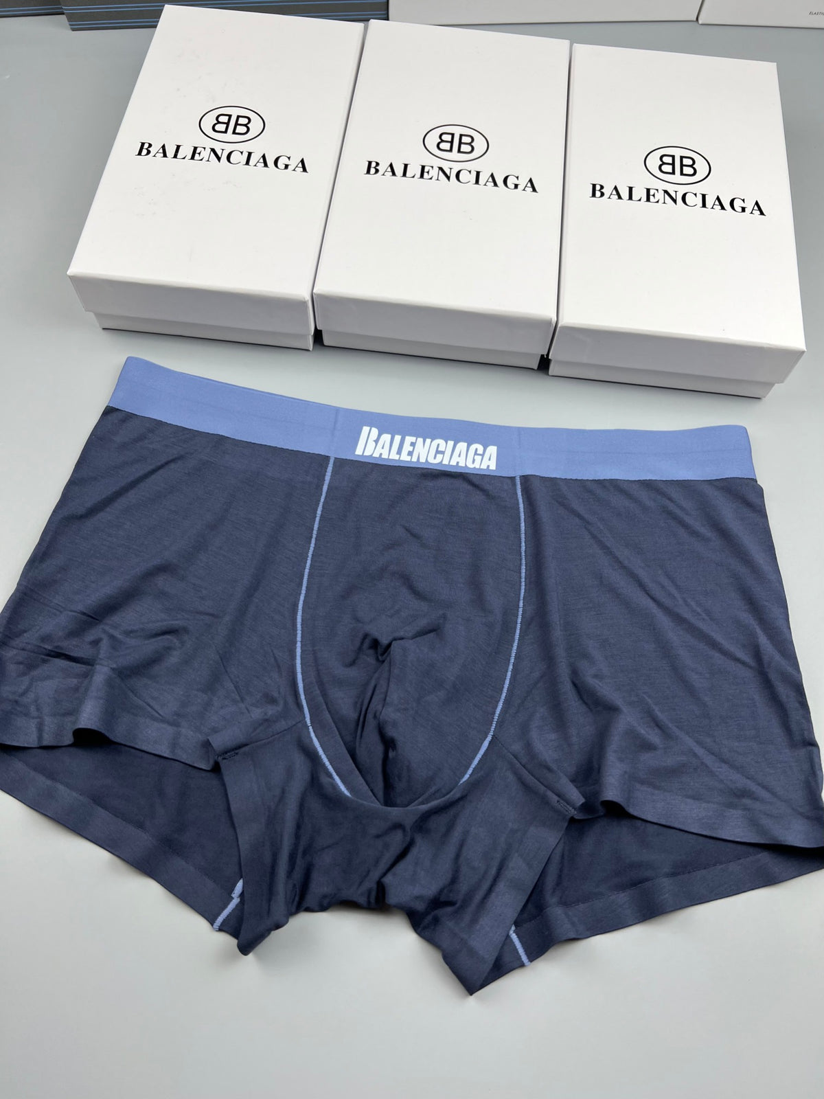 Balenciaga Modal Contrast Wordmark Waistbands Men's Boxer Briefs - 3-Piece Box