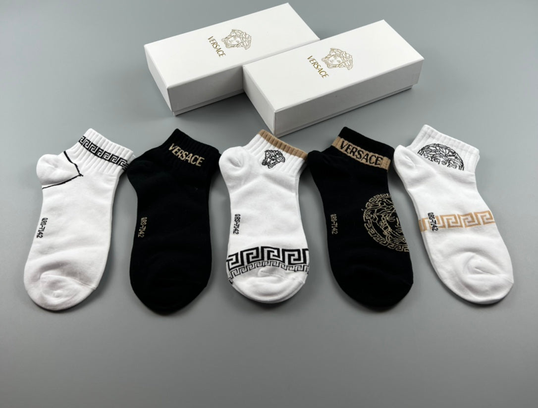 Versace Cotton Crew Socks - 5-Pair Set