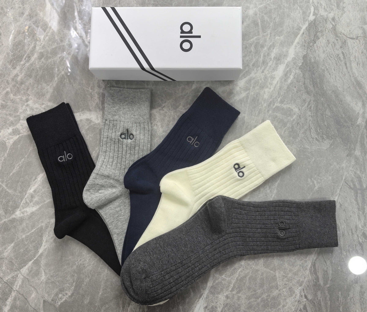 Alo Cotton Crew Socks - 5-Pair Set