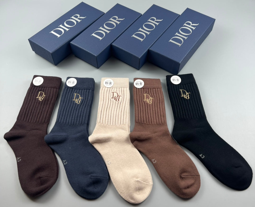 Dior Small Emblem Crew Socks - 5-Pair Set