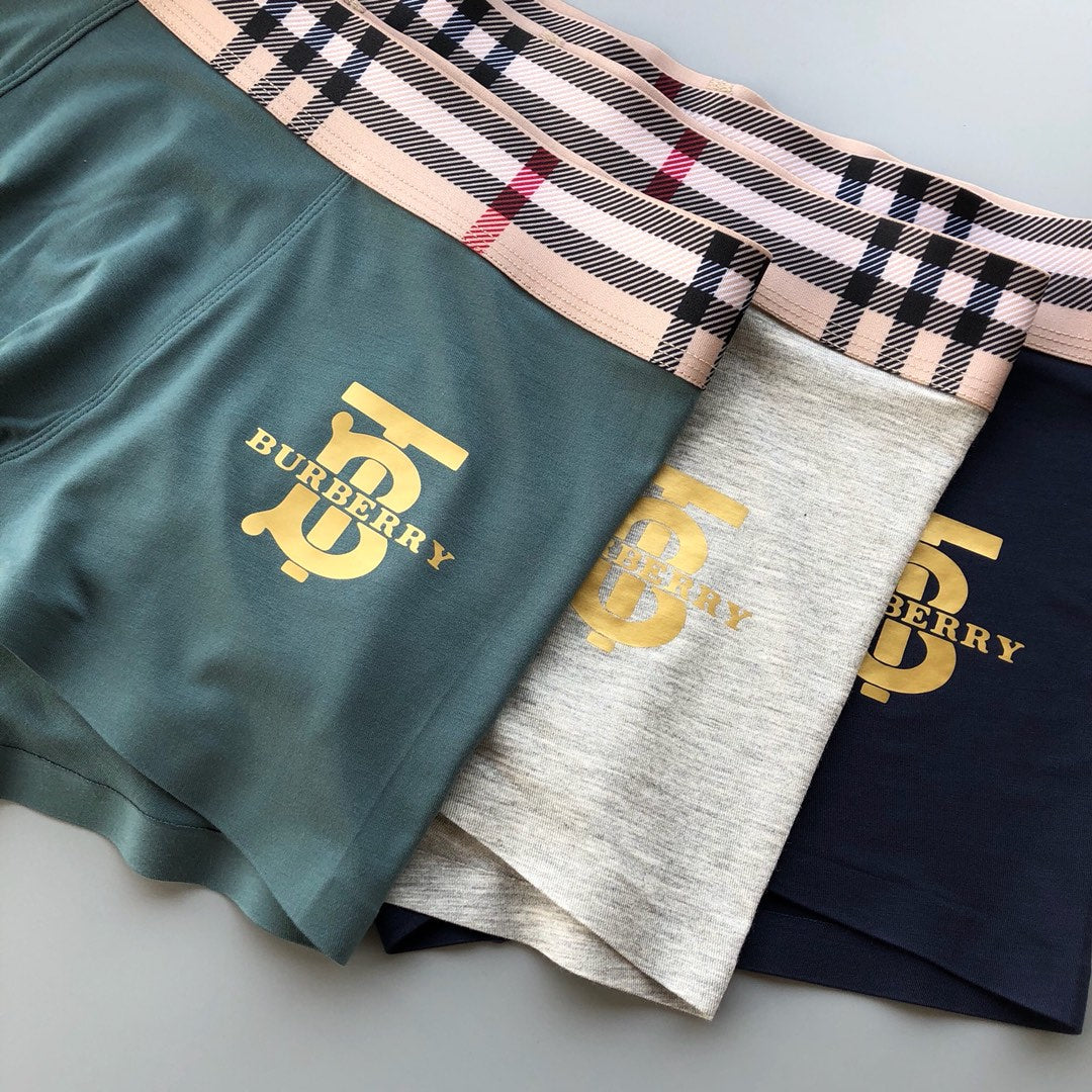 Burberry 93% Modal & 7% Spandex Seamless-Cut Men's Boxer Briefs - 3-Piece Box