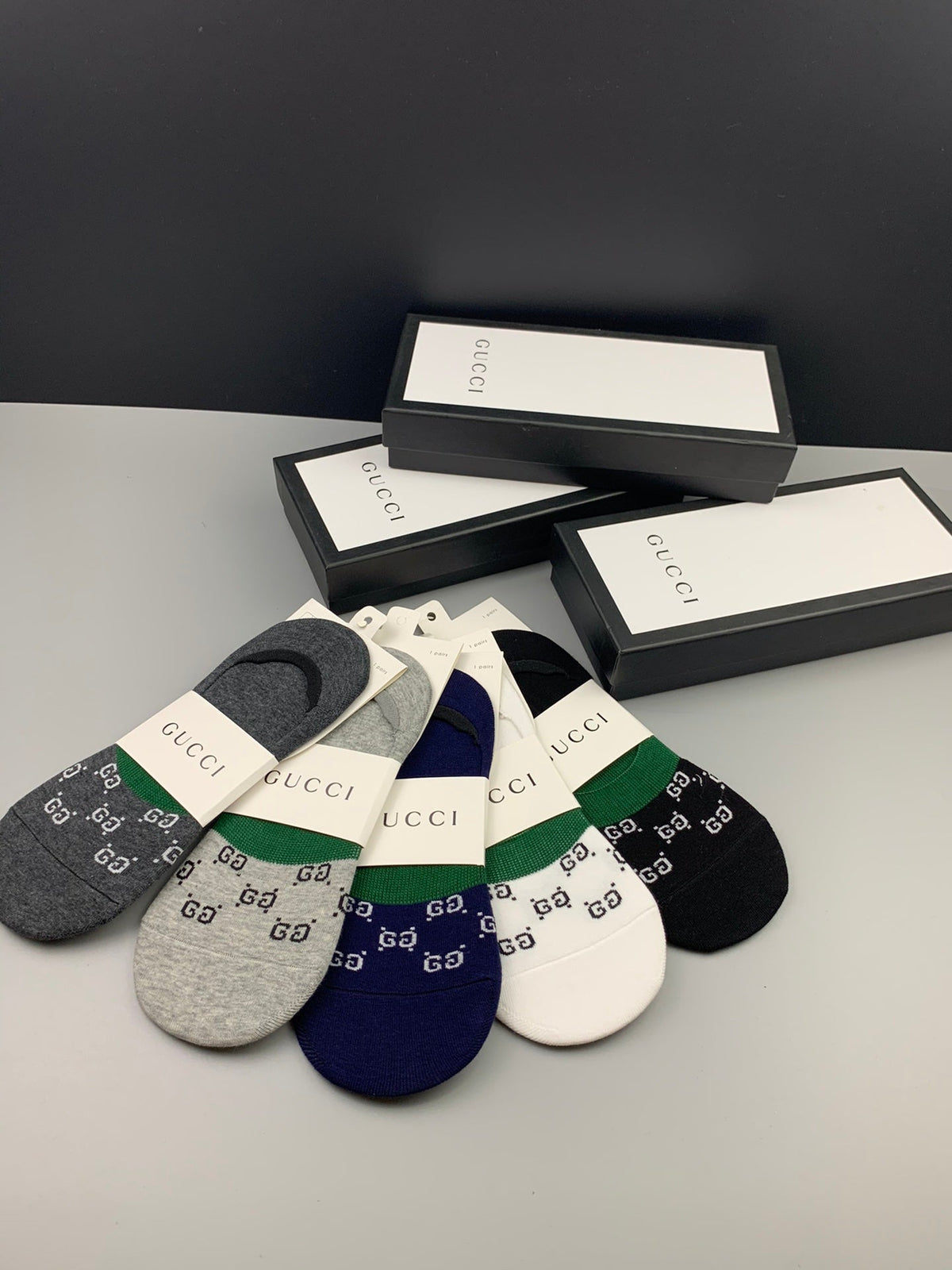 Gucci GG Monogram No-Show Socks - Box of 5 Pairs
