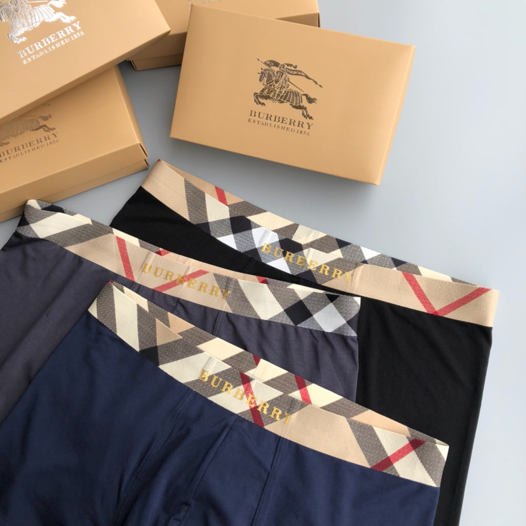 Burberry Contrast Logo Waistbands Men's Boxer Briefs - 3-Piece Box