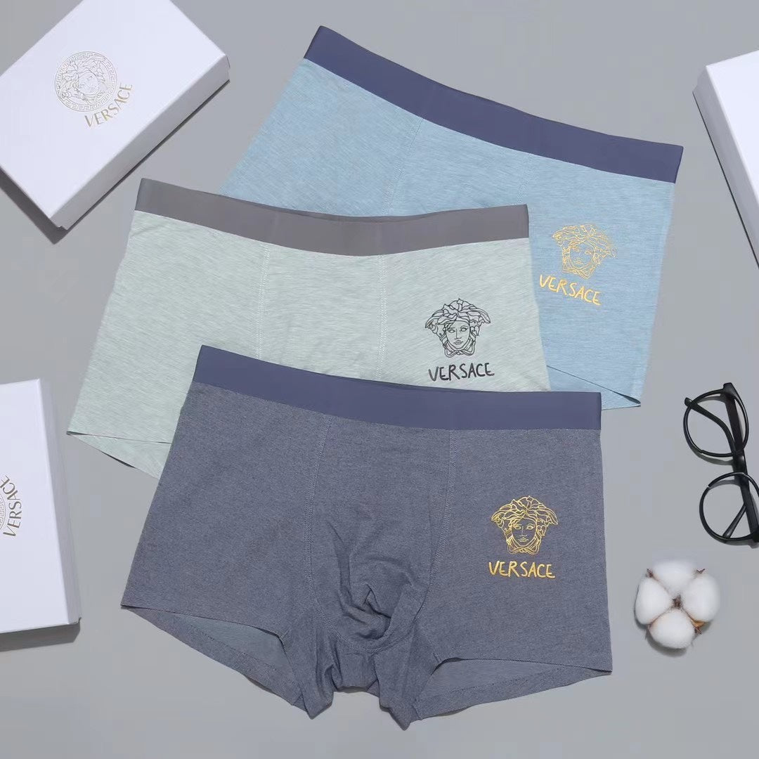Versace Gold-Tone Medallion Men's Boxer Briefs - 3-Piece Box