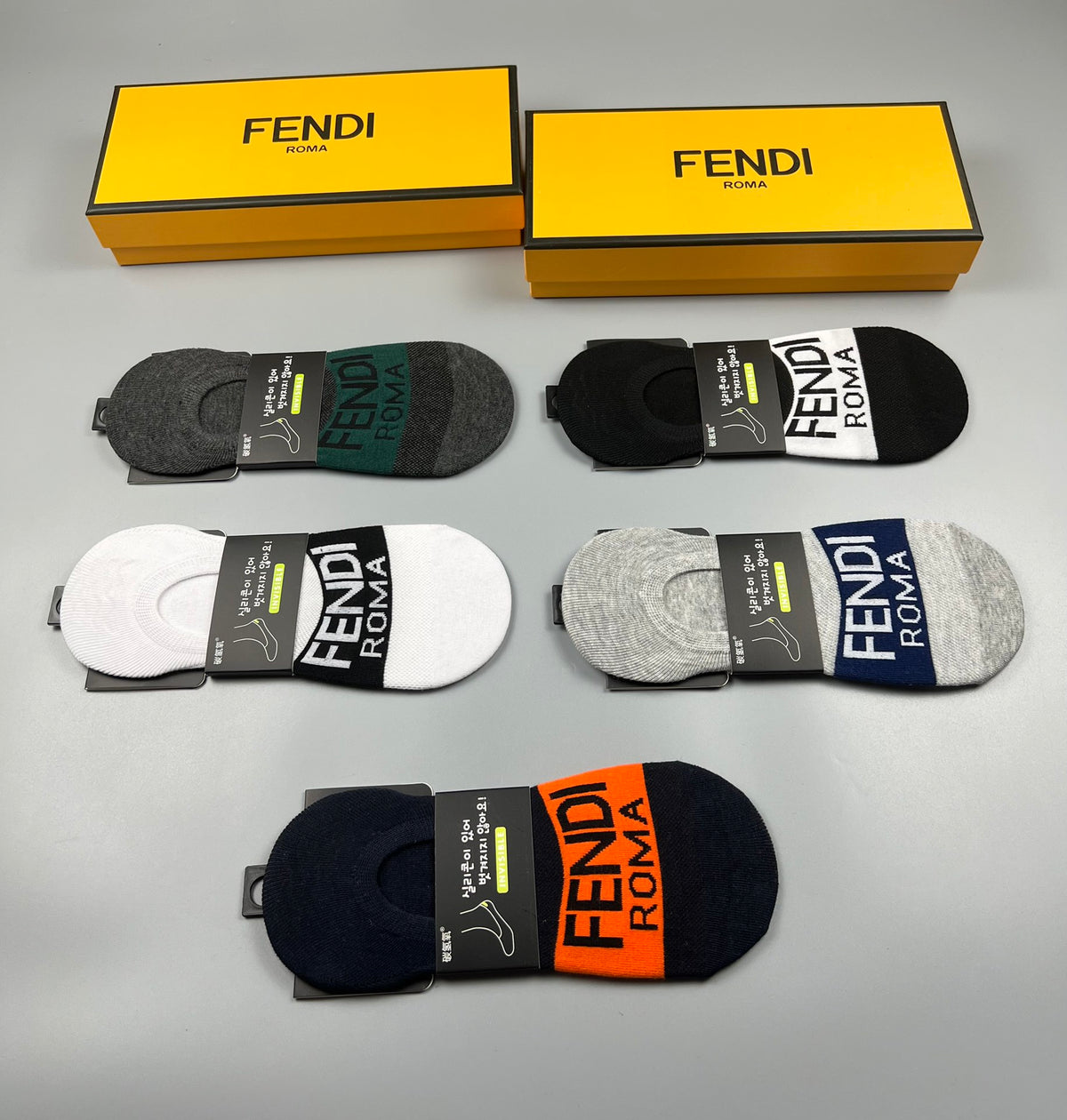 Fendi Bold Wordmark No-Show Socks