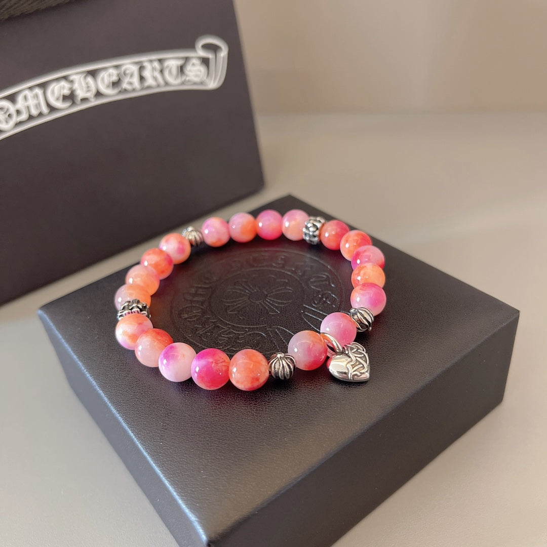 Martin Graham beaded bracelet in polished metal-tone – detail view