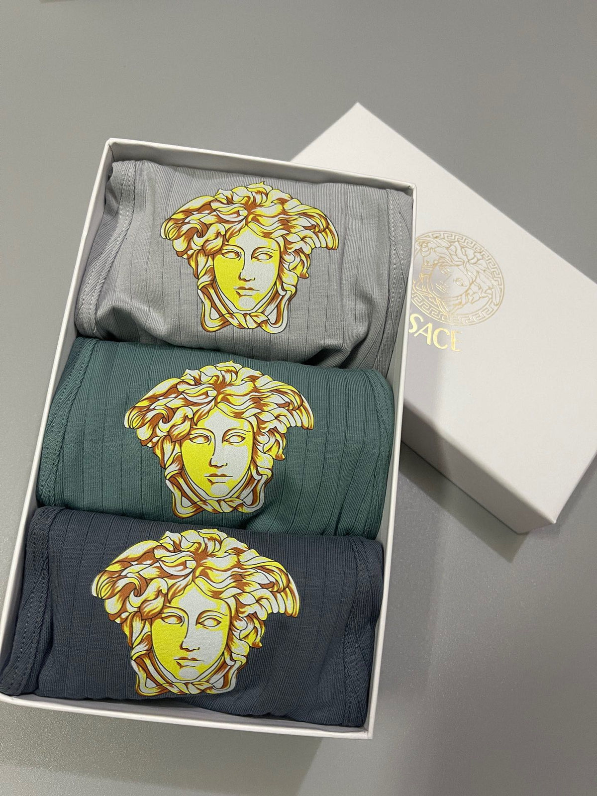 Versace Gold-Tone Medallion Men's Boxer Briefs - 3-Piece Box