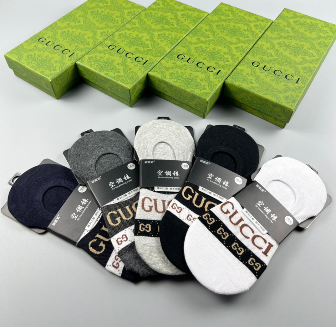 Gucci Cotton No-Show Socks - 5-Pair Set