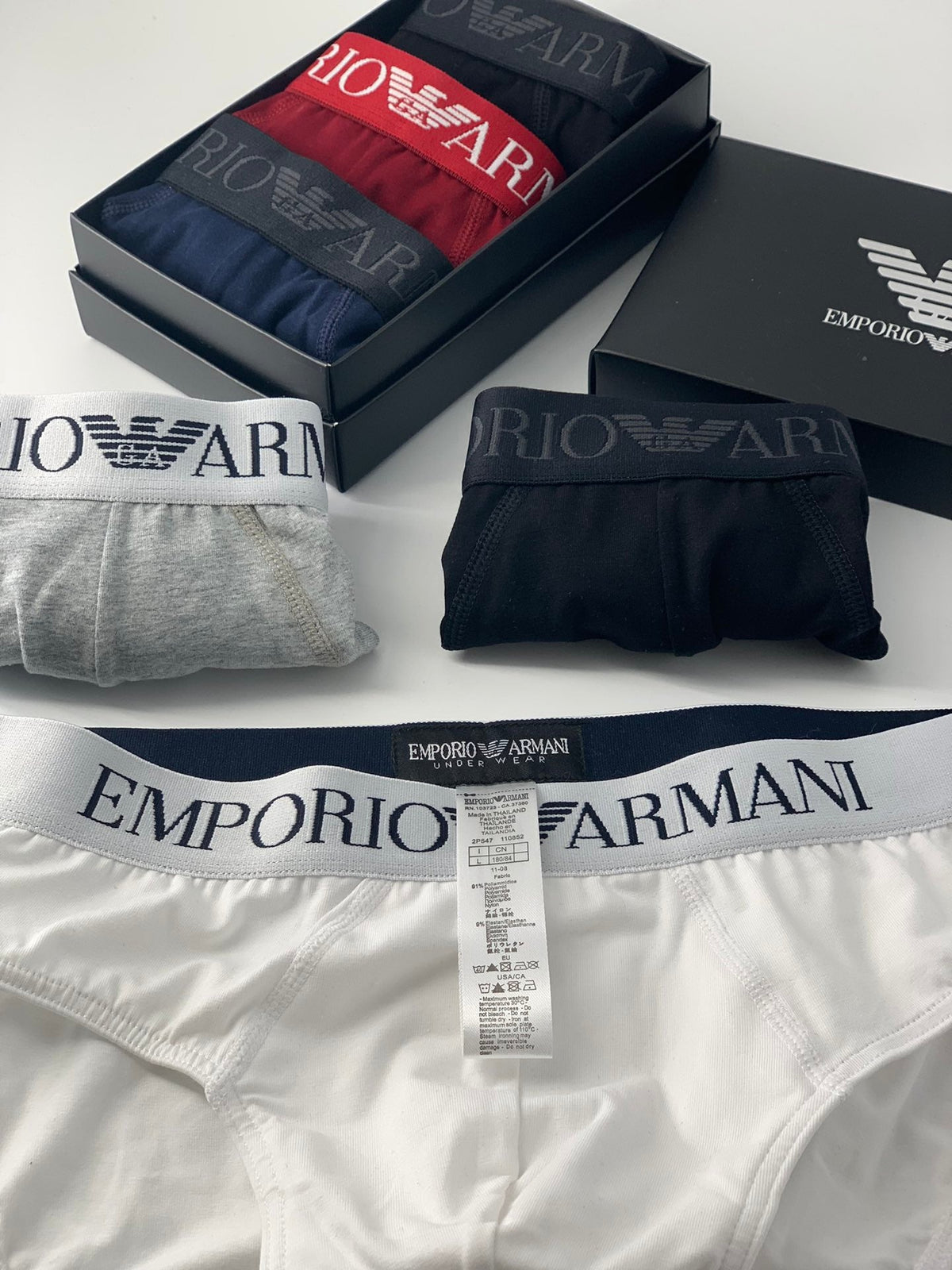 Emporio Armani Cotton Contrast Waistbands And Understated Front Branding Men's Briefs - 3-Piece Box