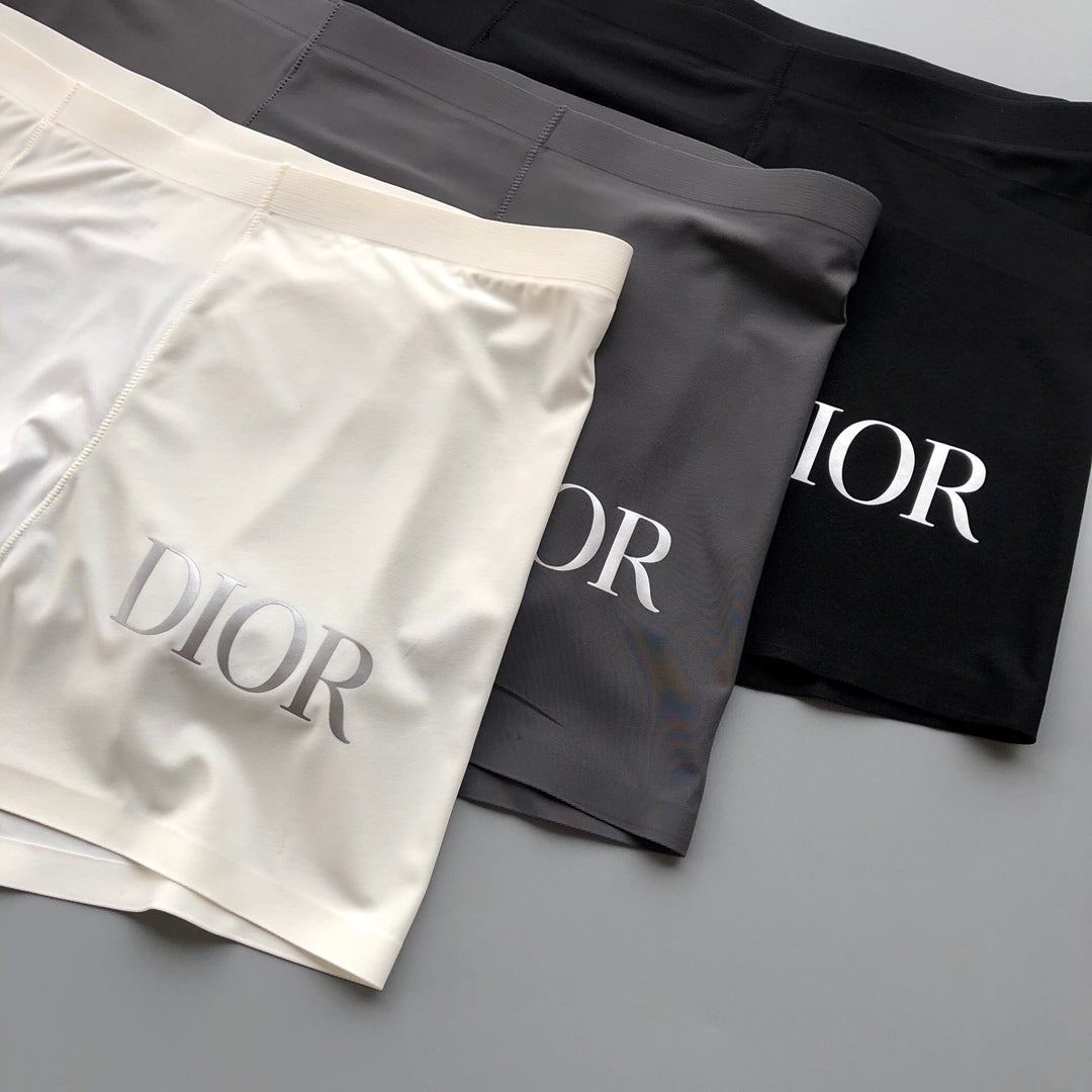Dior Contrast Waistbands And Understated Front Branding Men's Boxer Briefs - 3-Piece Box