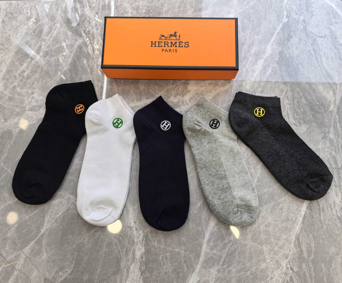 Hermes Short Socks - 5-Pair Set