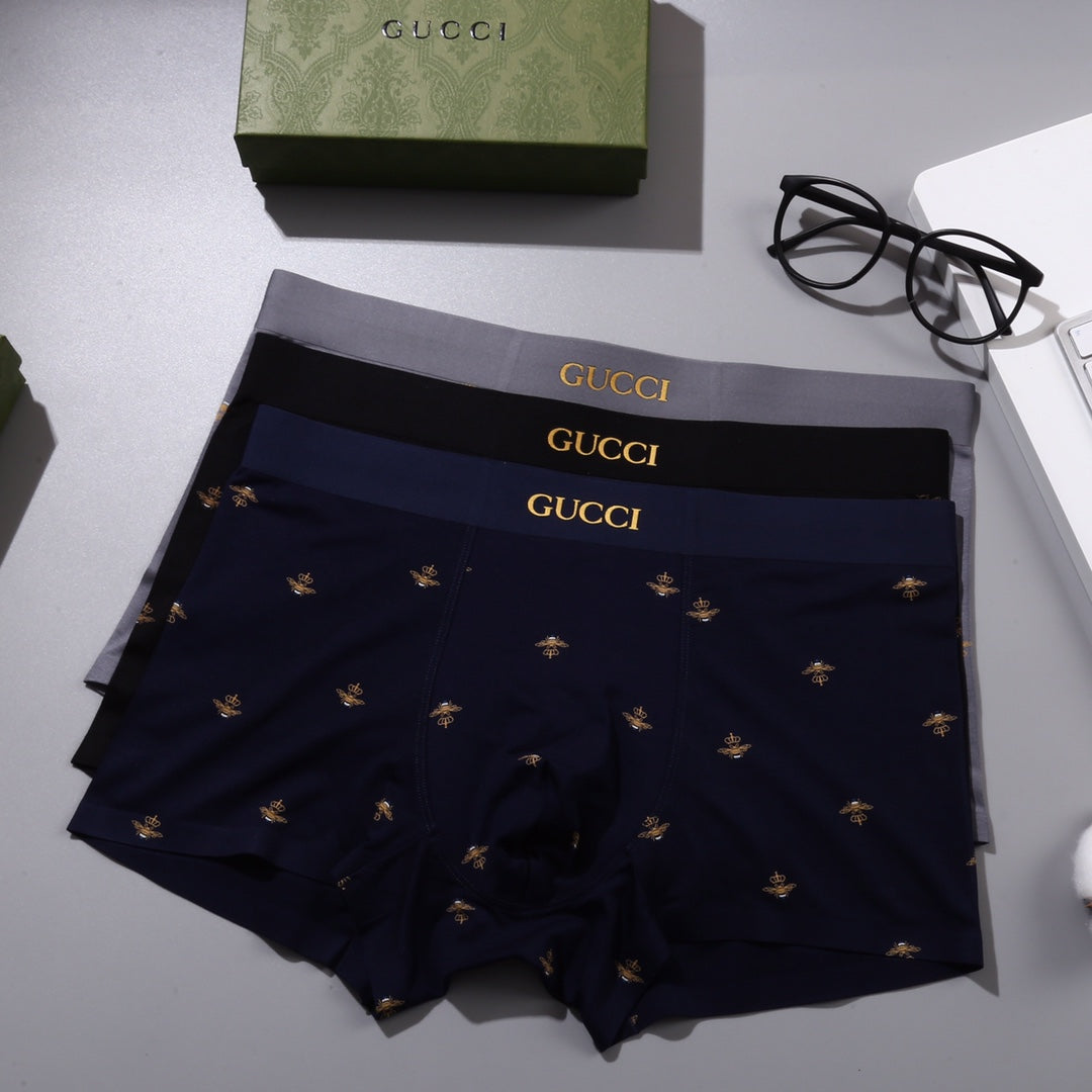 Gucci Bee-Print Modal-Blend Boxer Briefs - Box of 3