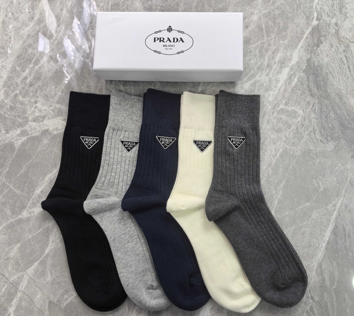 Prada Cotton Crew Socks - 5-Pair Set