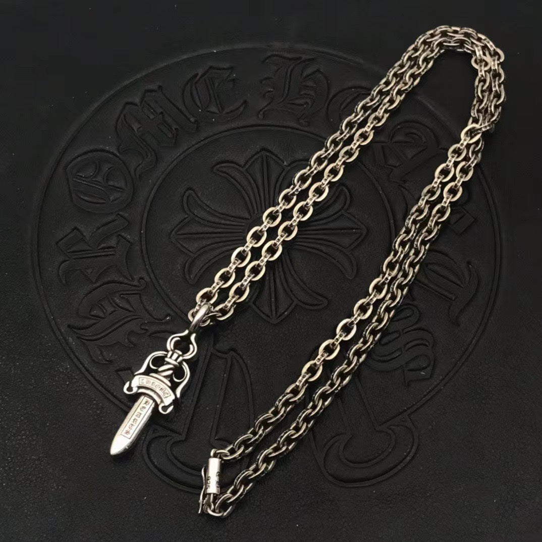 Martin Graham pendant necklace in polished metal-tone – detail view
