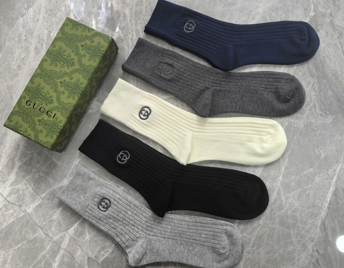 Gucci Cotton Crew Socks - 5-Pair Set