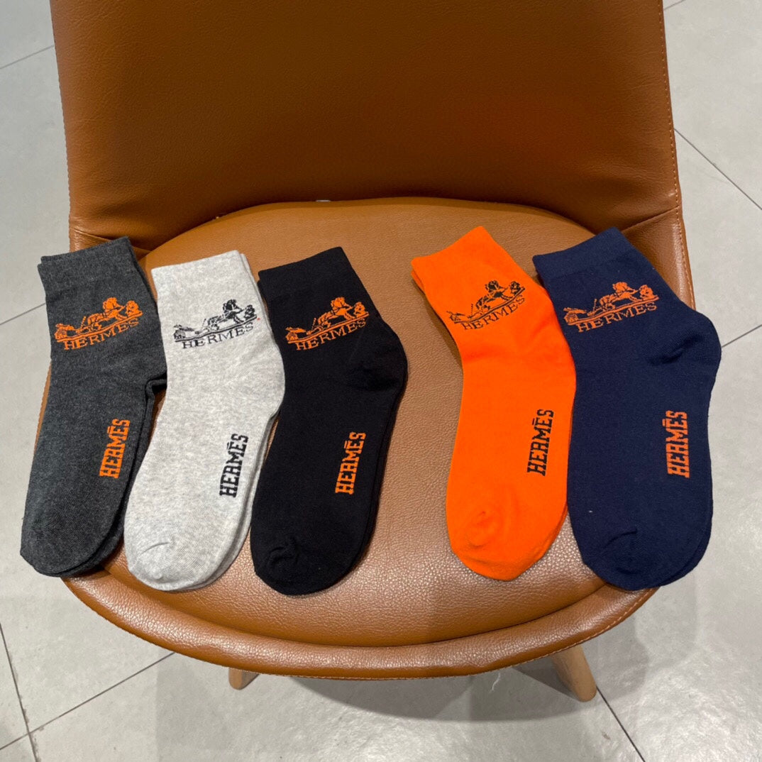Hermes Ankle Socks - Box of 5 Pairs