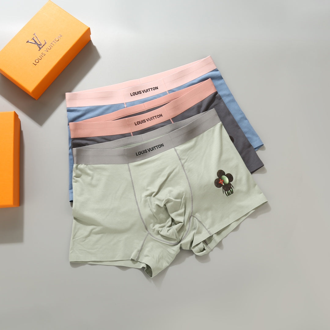 Louis Vuitton Modal-Blend Character Motif Men's Underwear - 3-Piece Box