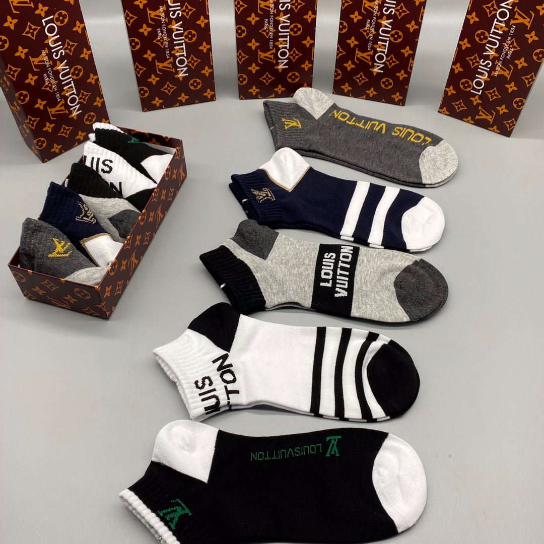 Louis Vuitton Mixed-Design Ankle Socks - Box of 5 Pairs
