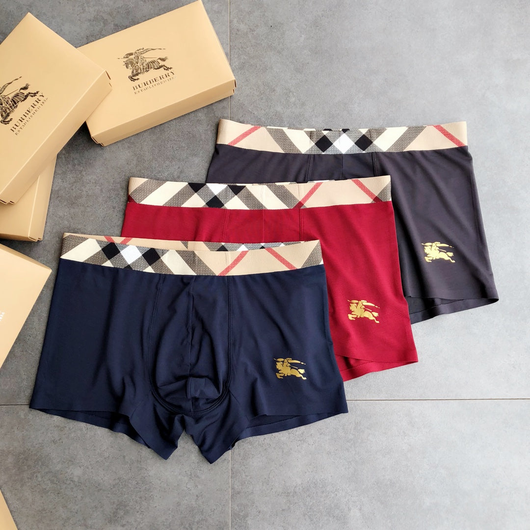 Burberry Clean Logo Waistbands Men's Boxer Briefs - 3-Piece Box